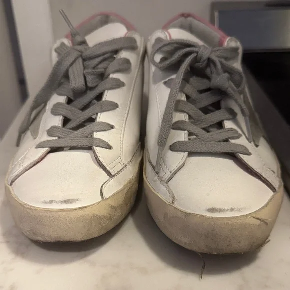 Golden Goose White and Pink Star Sneakers - Picture 7 of 10